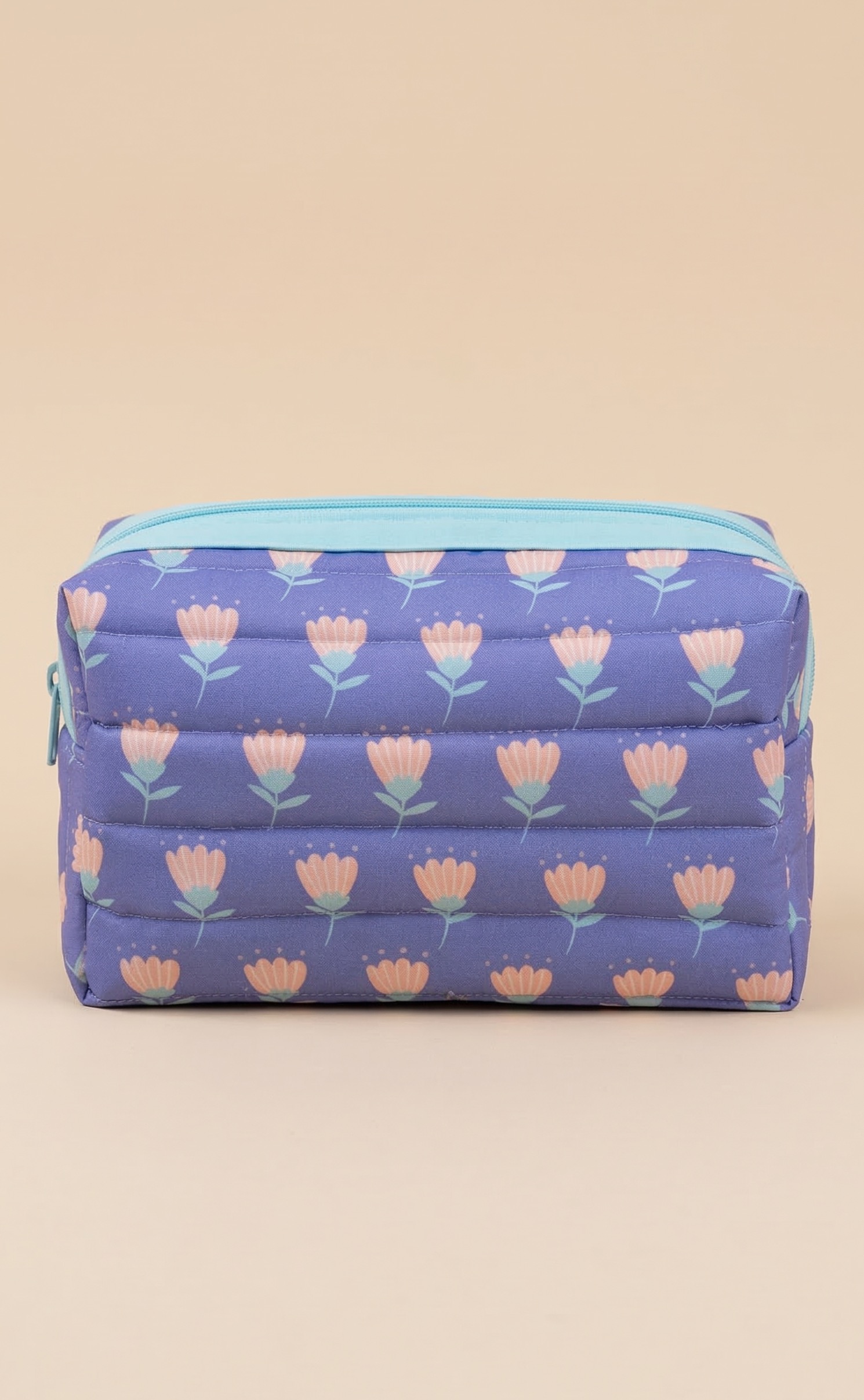 Quilted Floral Cosmetic Bag